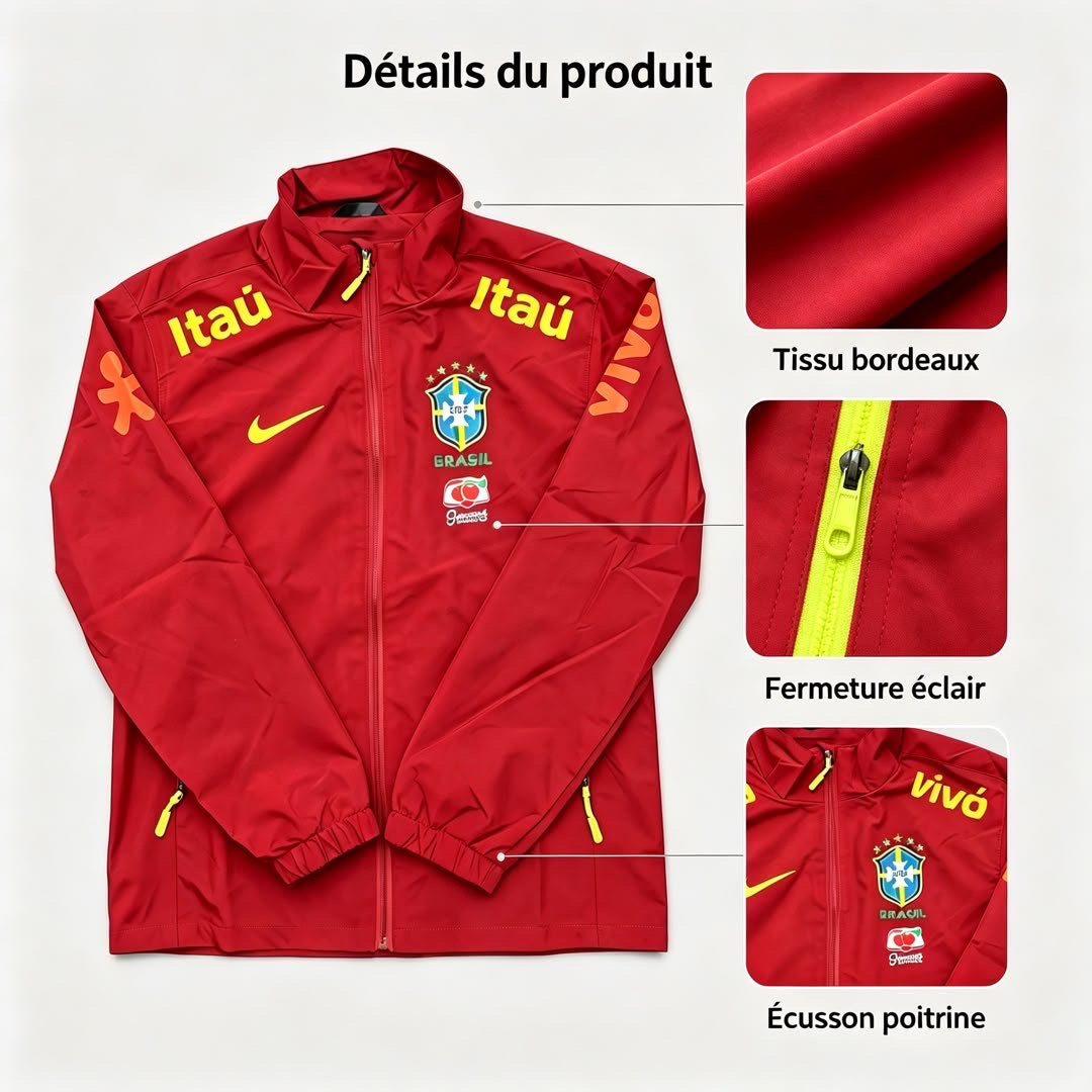 Veste Imperméable Légère du Brésil - Rouge