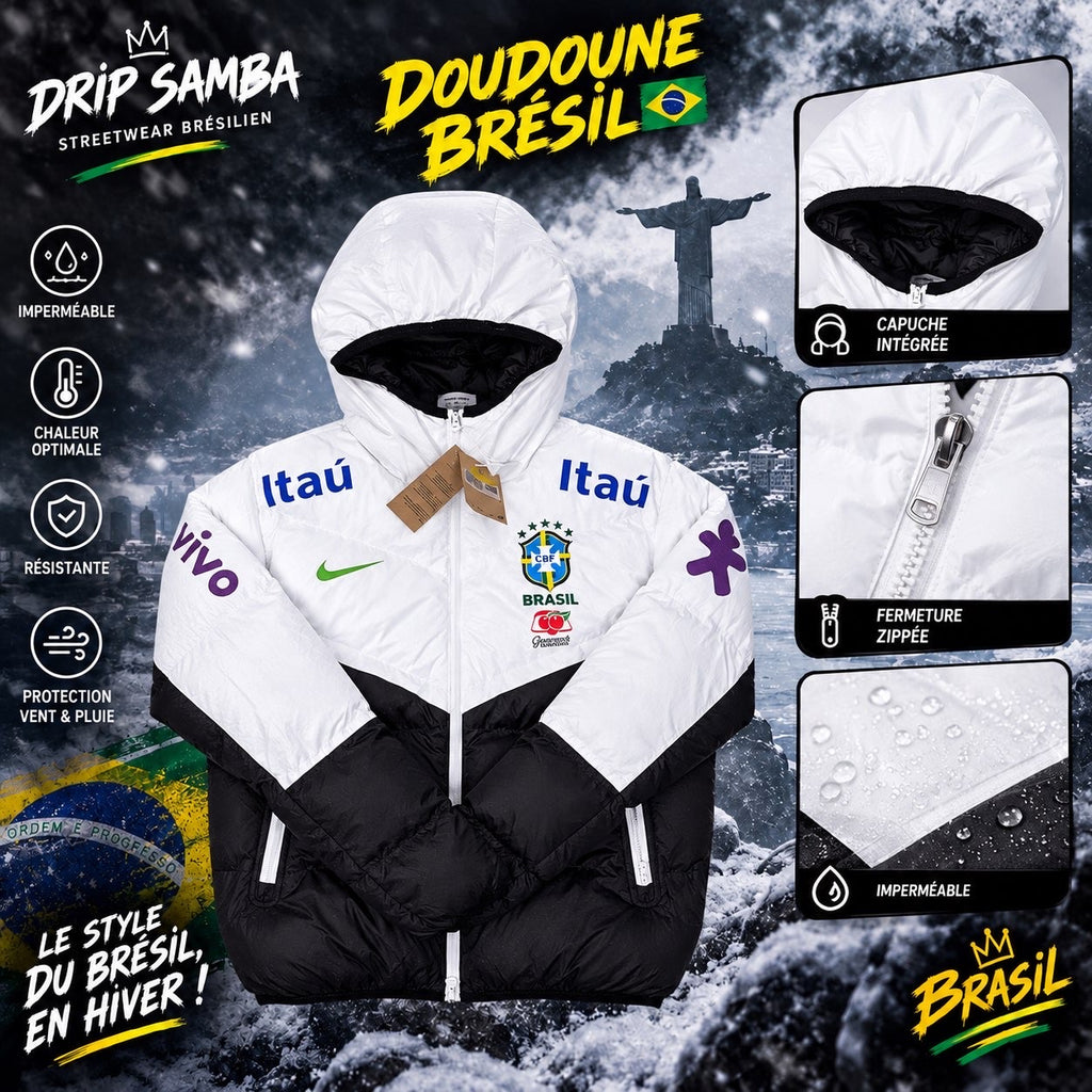 Doudoune imperméable du Brésil Blanches & Noir